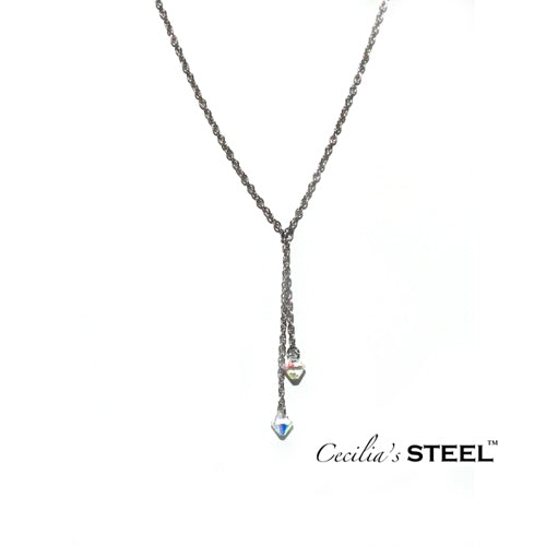 Crystal Whispers Lariat Necklace