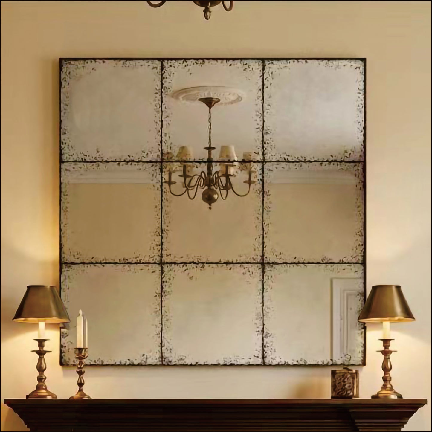 Square wall-mounted mirror Versatile Home Decor Ideal for bedrooms, living rooms, dining rooms, fireplaces, foyers, and more