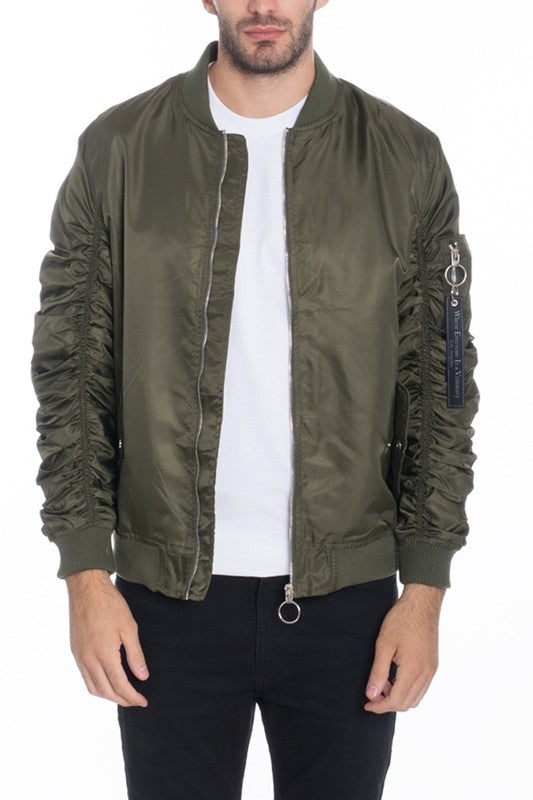 Weiv Men's Casual MA-1 Flight Lined Bomber Jacket