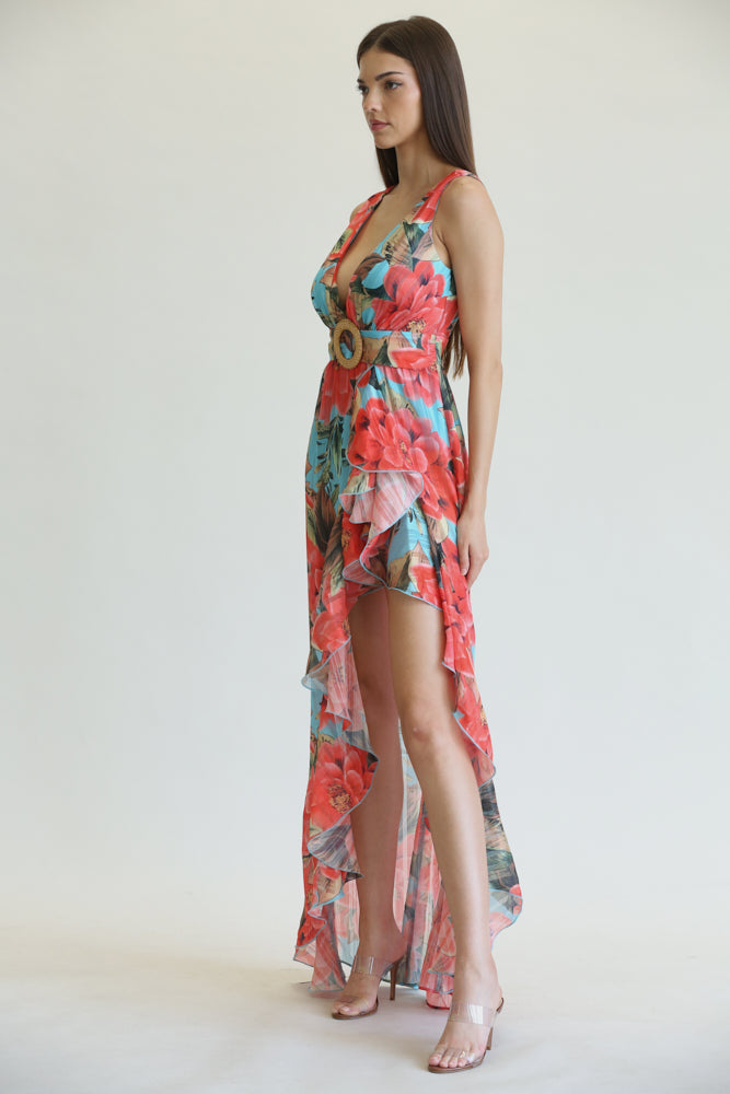 Juli - Tropical Floral Print Dress