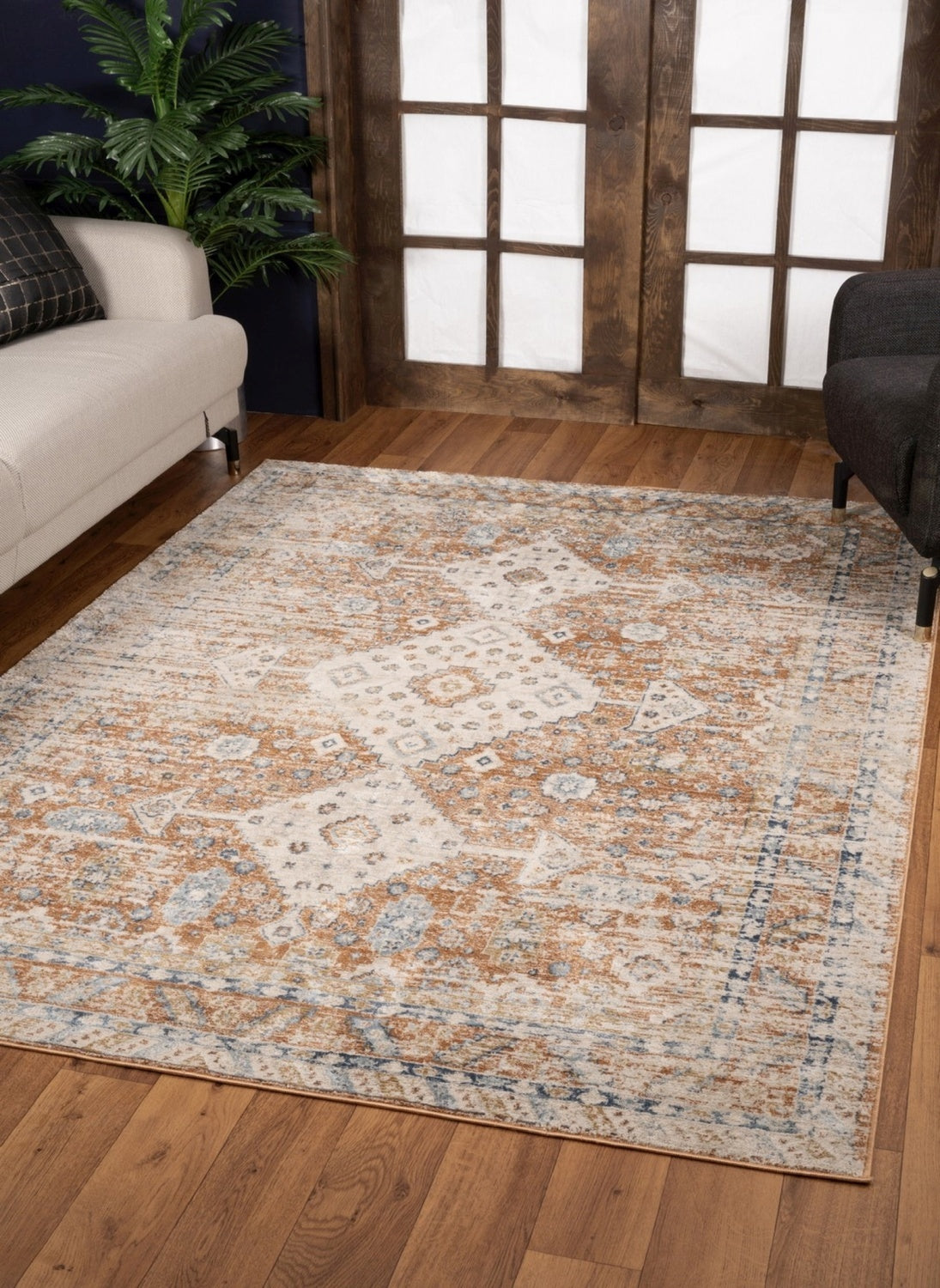 Noble GC_GEN7004 Rust 7 ft. 10 in. x 10 ft. 3 in. Area Rug