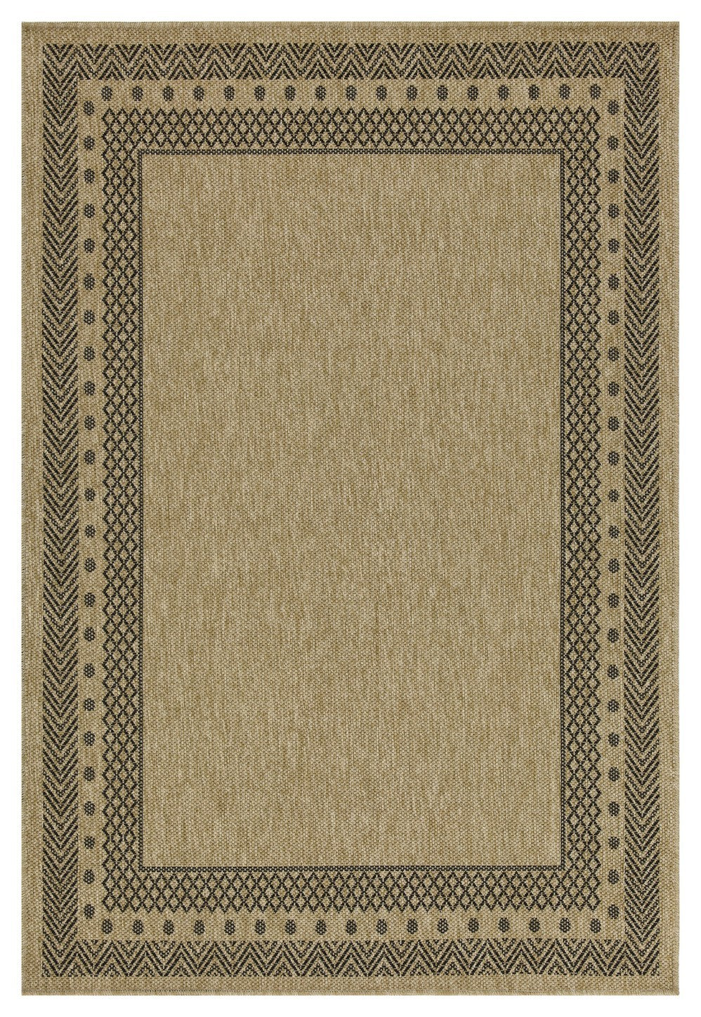 Earth GC_NTL1006 Jute/Black 2 ft. 7 in. x 7 ft. 3 in. Indoor/Outdoor Area Rug