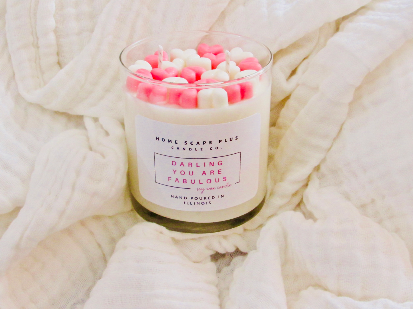 Darling You Are Fabulous-Soy Wax Candle with Hearts