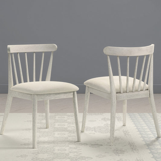 2-Piece Rustic Dining Side Chair Set, Solid Wood Frame, Farmhouse Design, Easy Assembly
