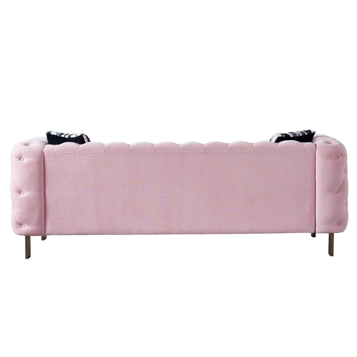 Chesterfield Modern Tufted Velvet Living Room Sofa, 84.25''W Couch,Pink