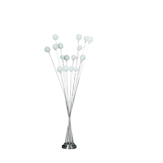 61.5' In 16-Light Acrylic Globe Aluminun Led Chrysanthe Silver Chrome Metal Floor Lamp
