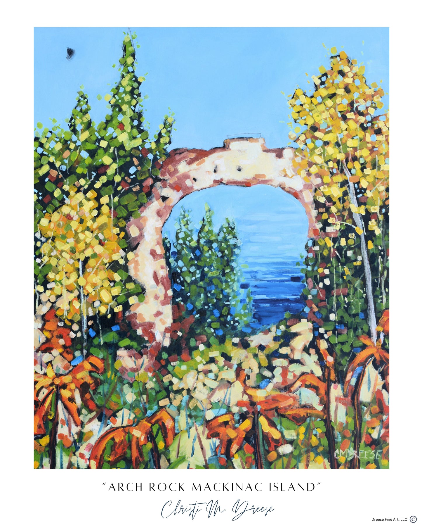 "Arch Rock at Mackinac Island" Print on Paper, Wood Panel - Wall Art Home Decor