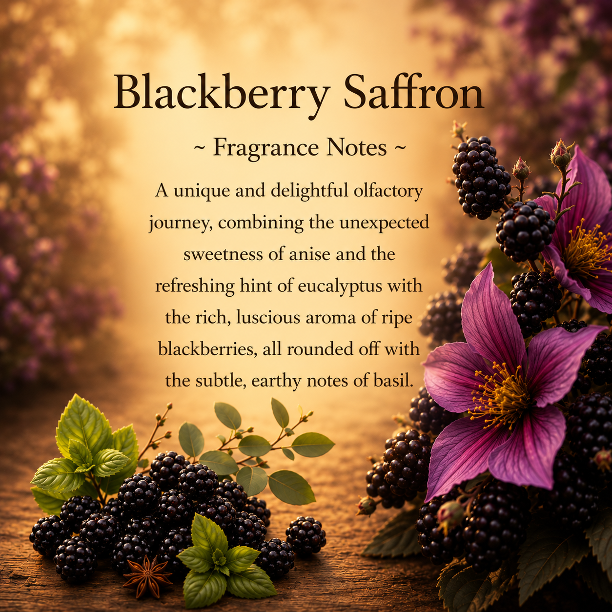 Blackberry Saffron, Premium Coconut-Soy Wax Tea Light Crystal Candle, 1oz