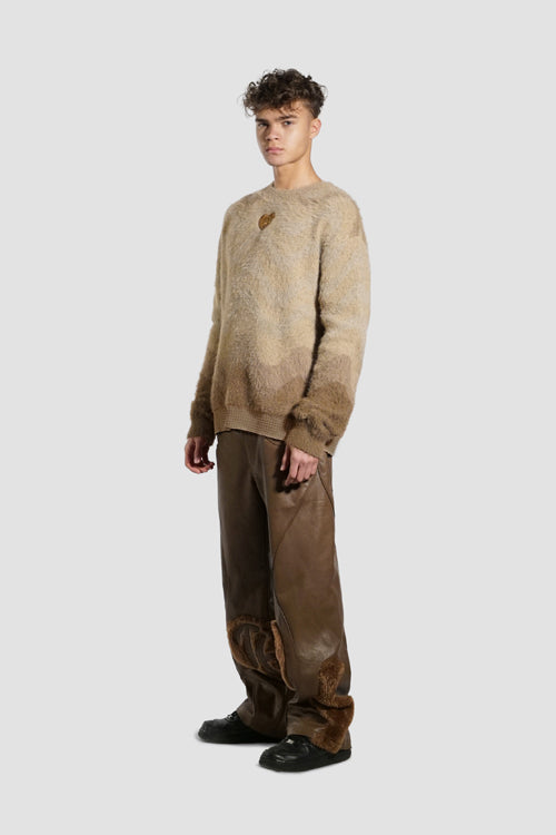 Mohair Knit Crewneck Sweater