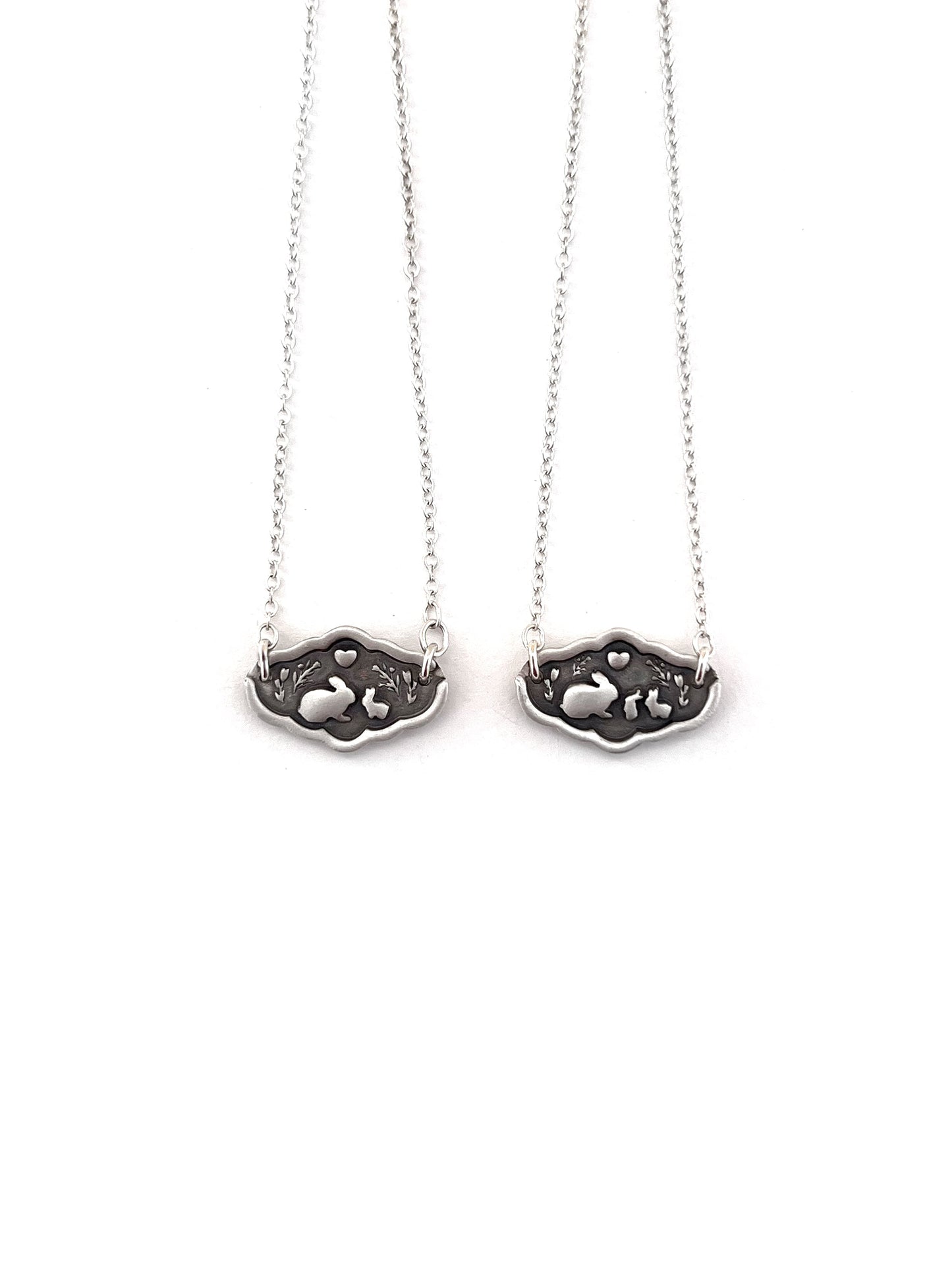 Bunny Mom & Baby Bunnies Necklace