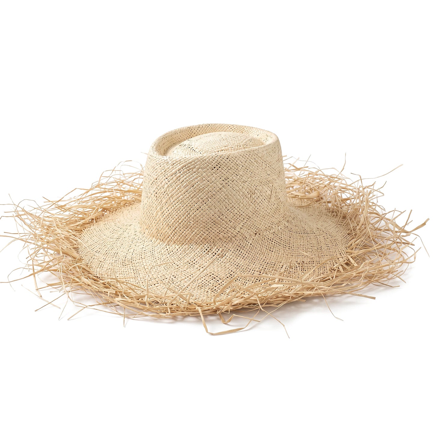The Catalina Frayed Straw Sun Hat In Beige
