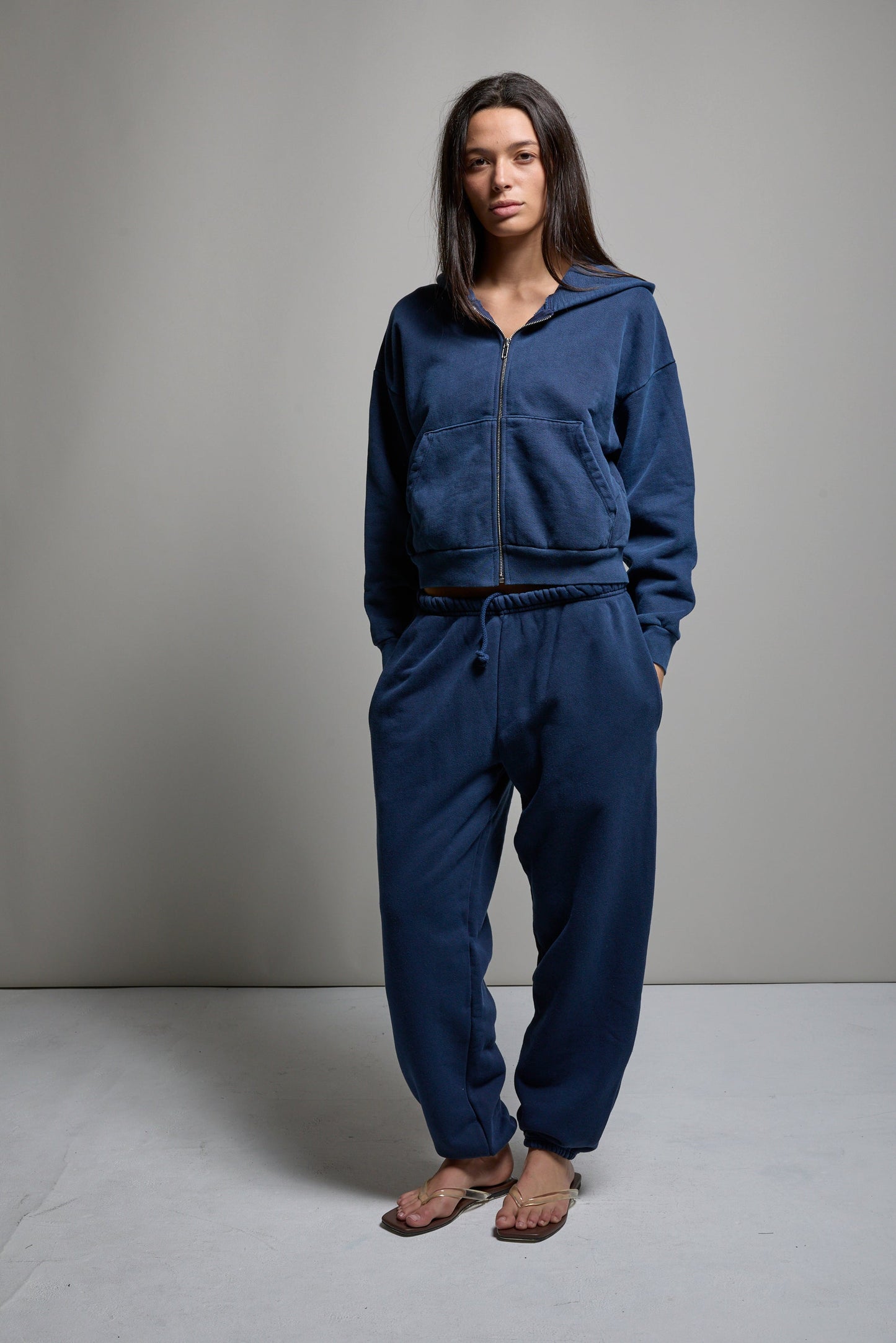 Rosie Cropped Zip-Up Hoodie