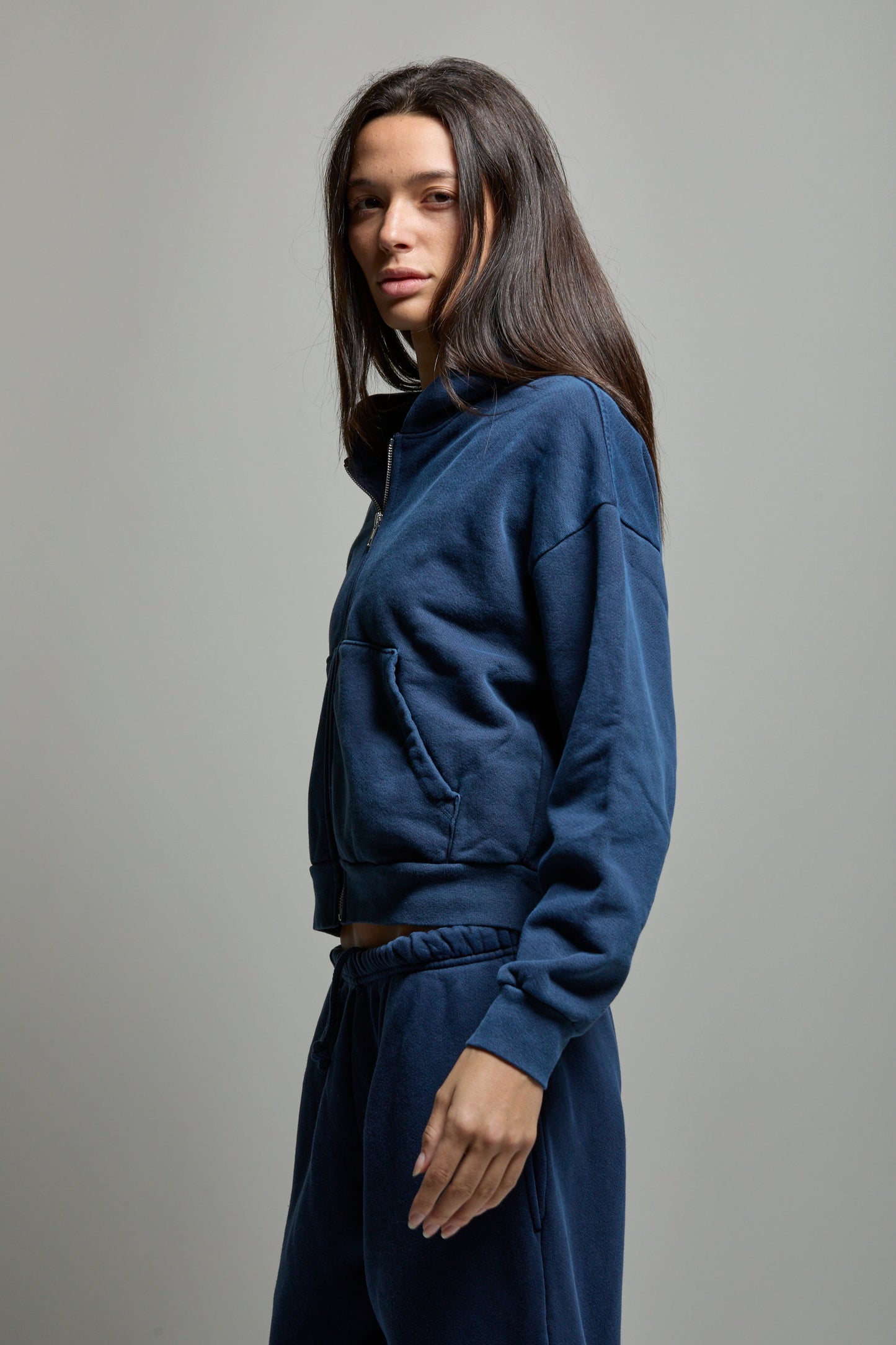 Rosie Cropped Zip-Up Hoodie