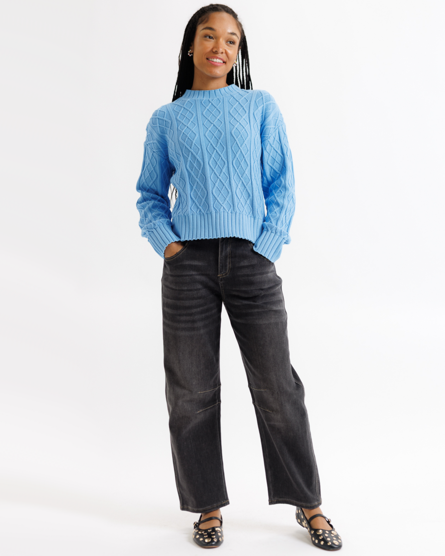 Cable Knit Crew - Final Sale