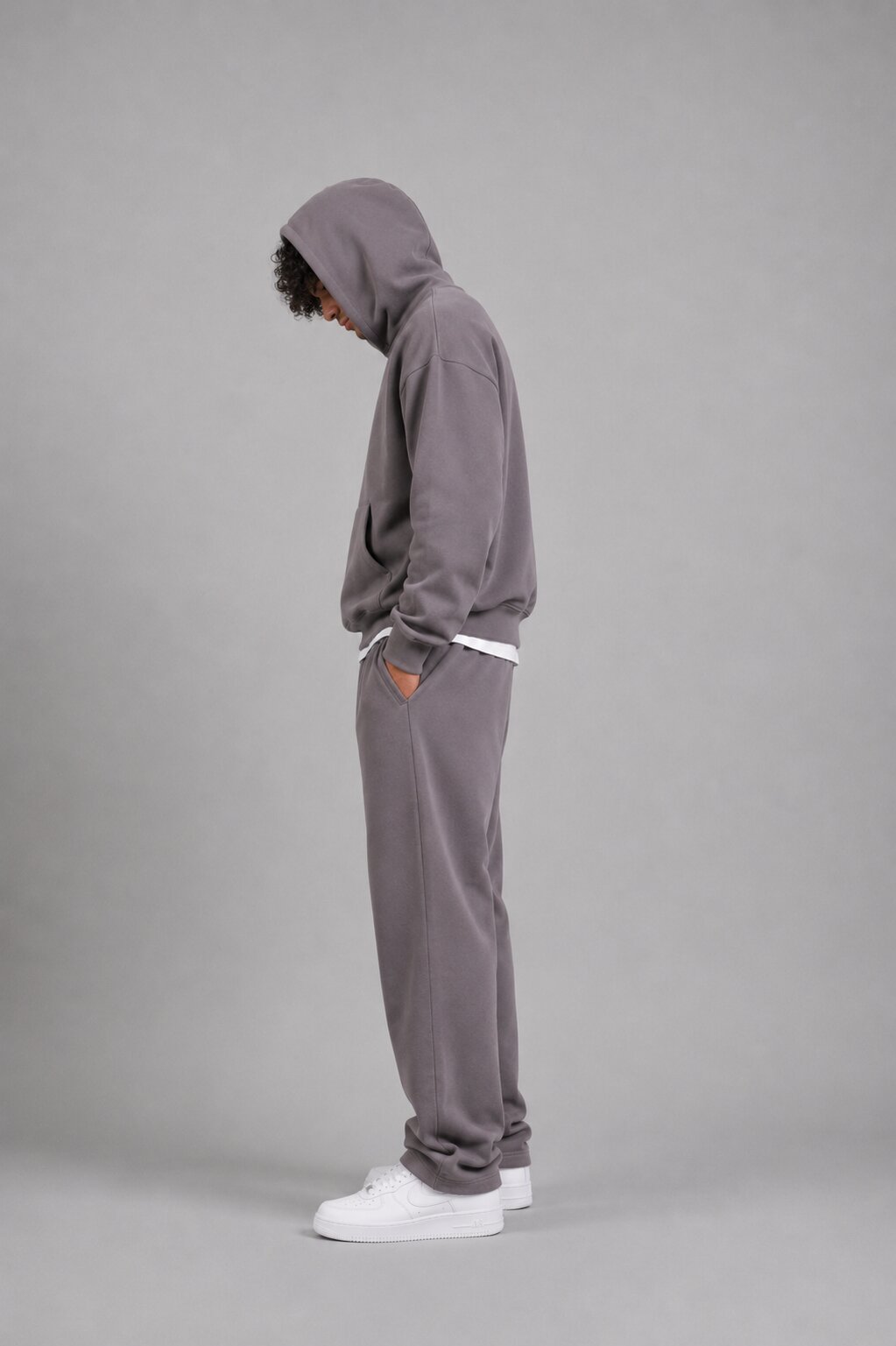 Double-Zip Hoodie Smoky Quartz