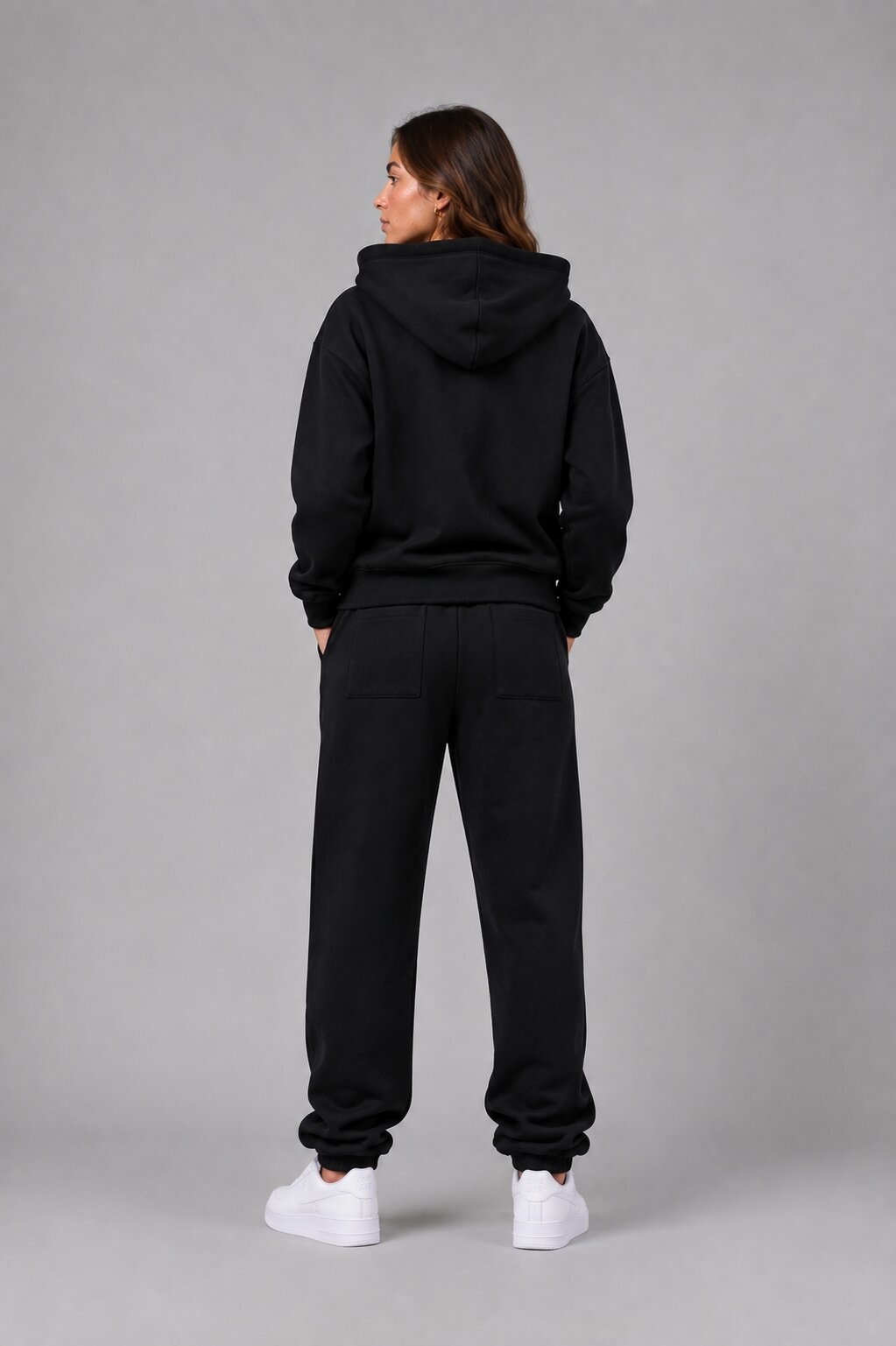 Double-Zip Hoodie Black