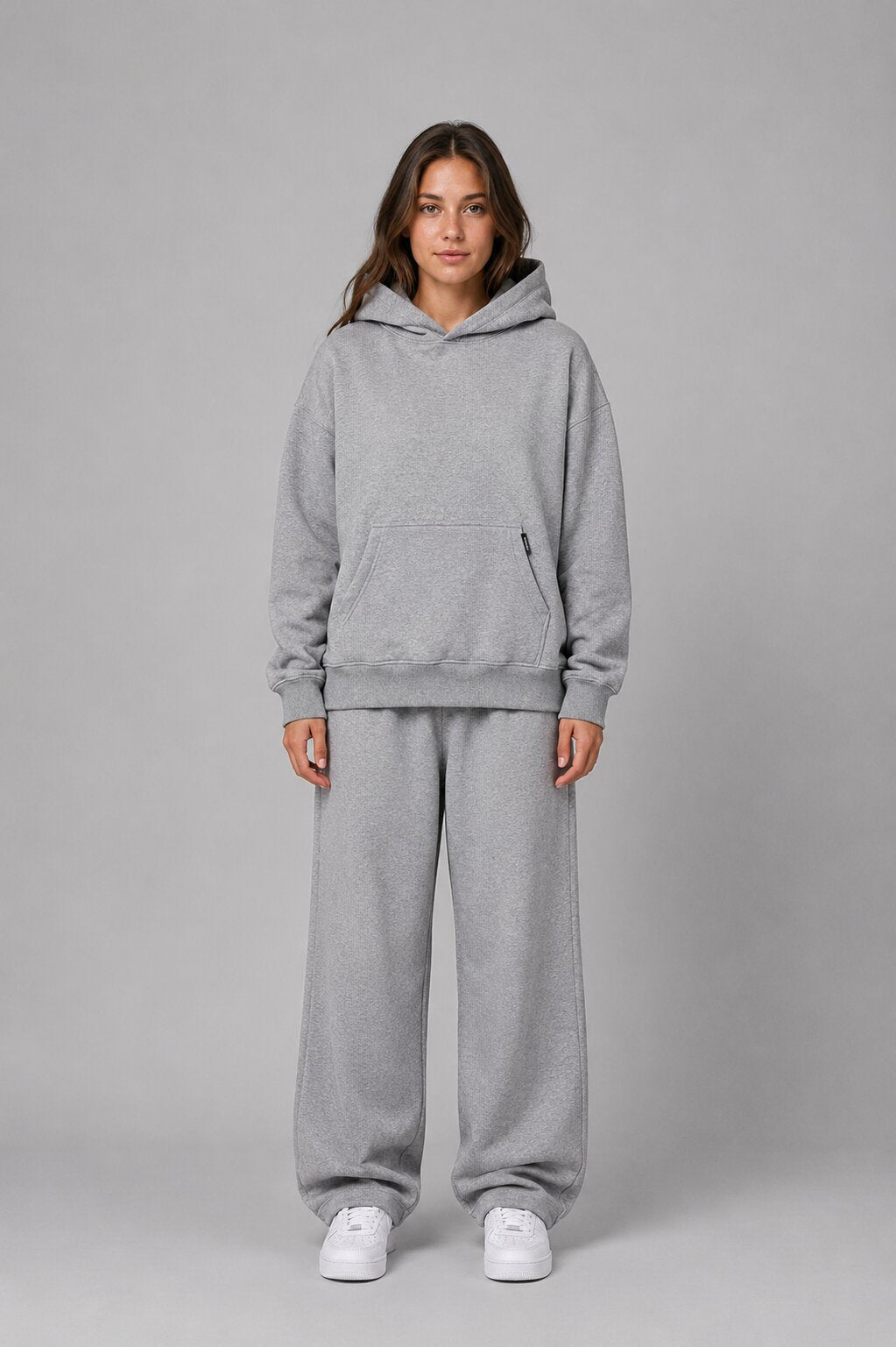 Drop Shoulder Hoodie Heather Grey