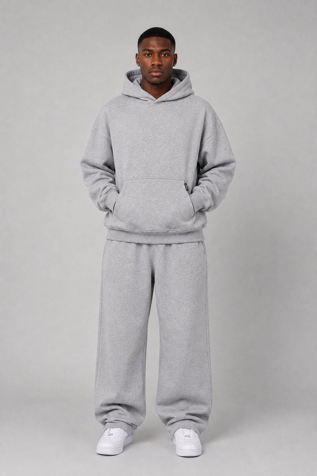 Drop Shoulder Hoodie Heather Grey
