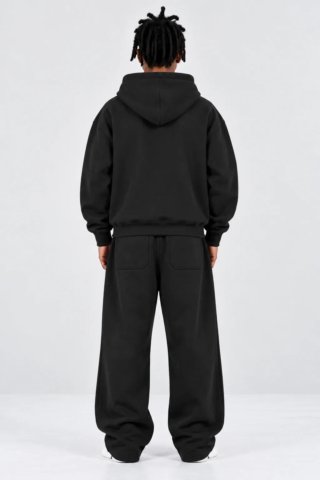 Double-Zip Hoodie Black