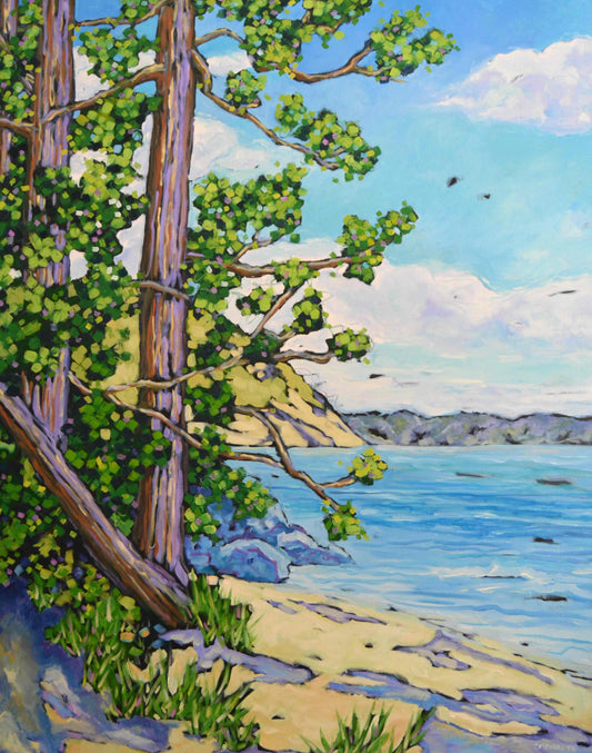 "A Long Walk Along the Beach" Giclee Print on Paper or Canvas. Michigan Artist Christi Dreese