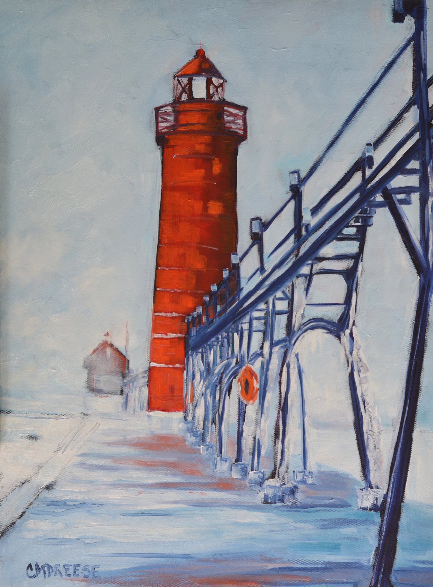 "Grand Haven Lighthouse: Winter's Magic"  Print on Paper - Wall Art Home Decor