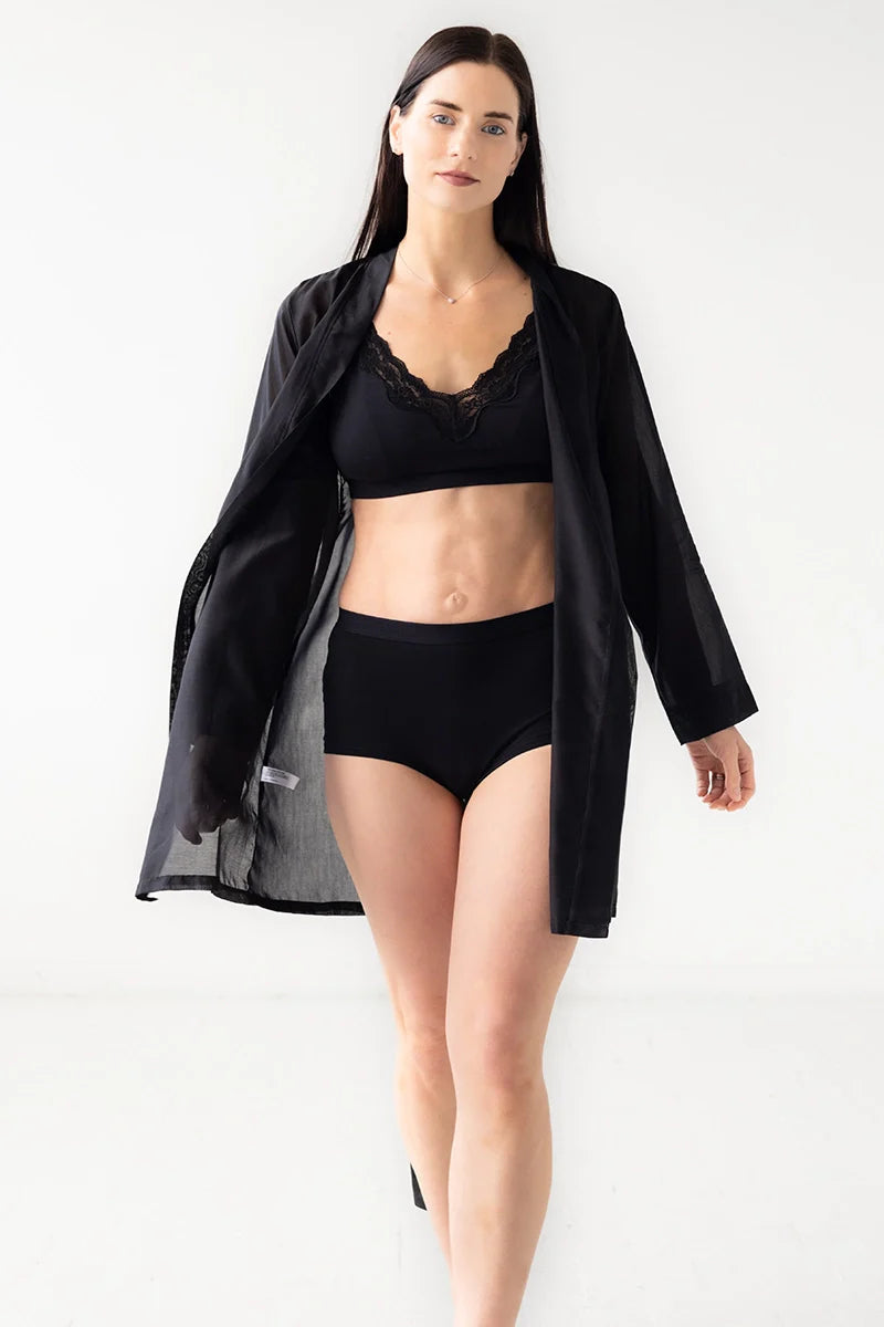 Salua Cotton Bralette with Lace Edge