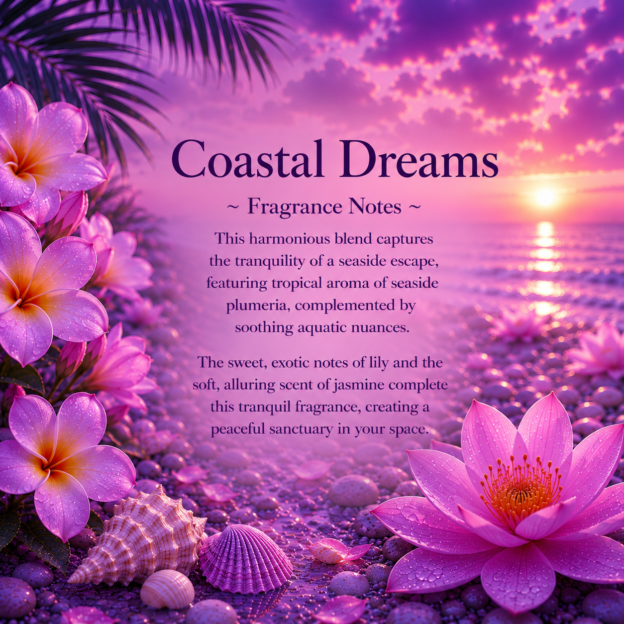 Coastal Dreams, Premium Coconut-Soy Wax Tea Light Crystal Candle, 1oz