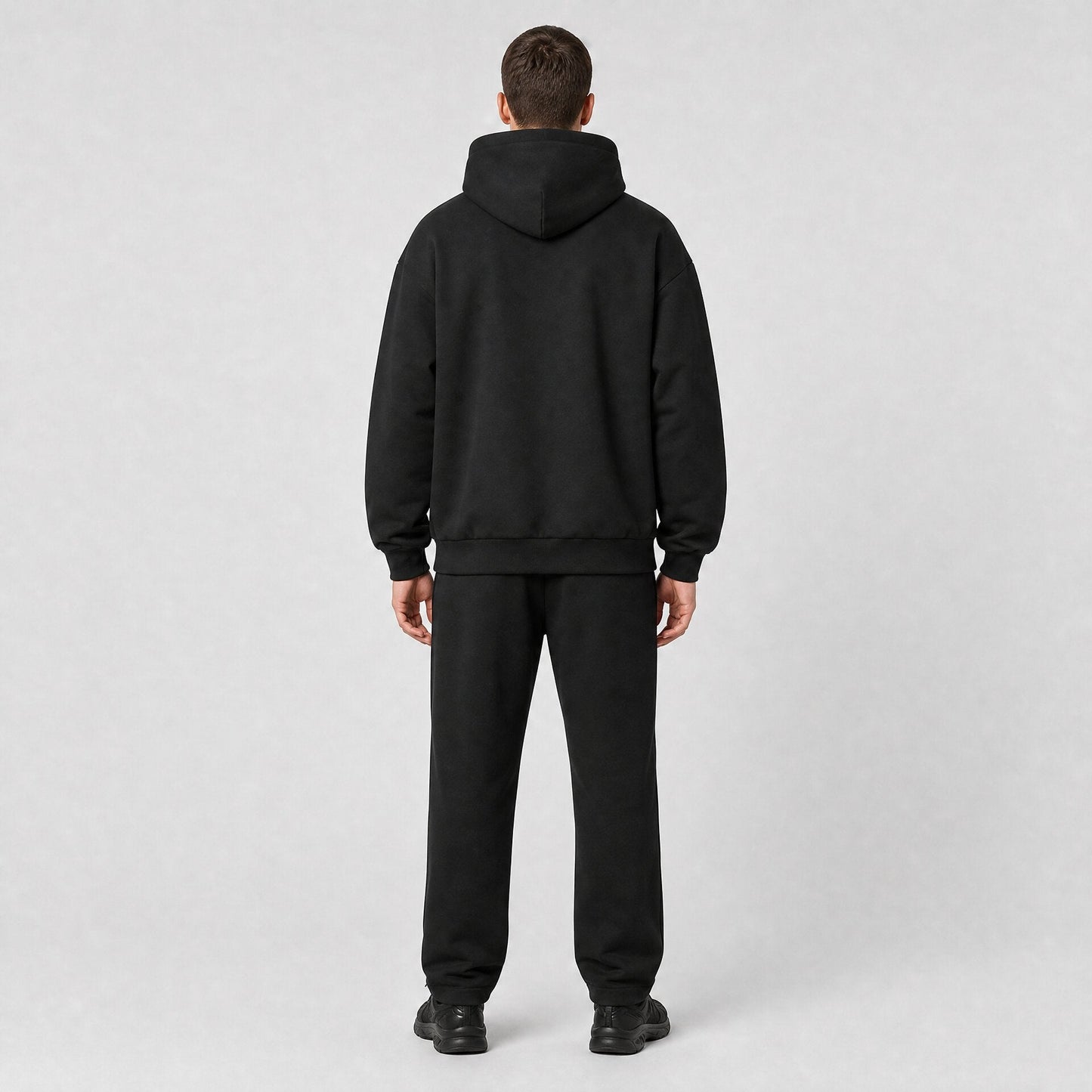 Drop Shoulder Hoodie Black