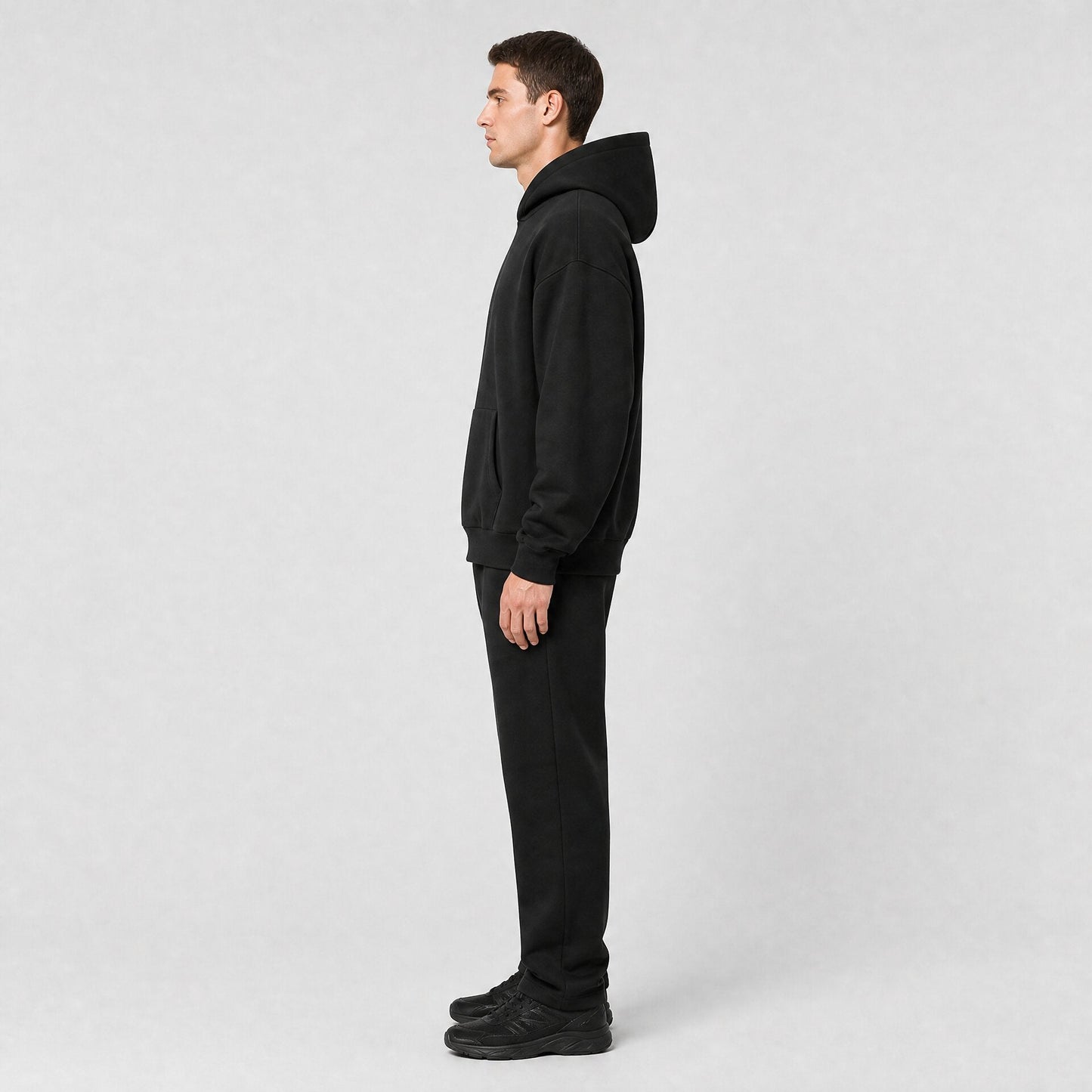 Drop Shoulder Hoodie Black
