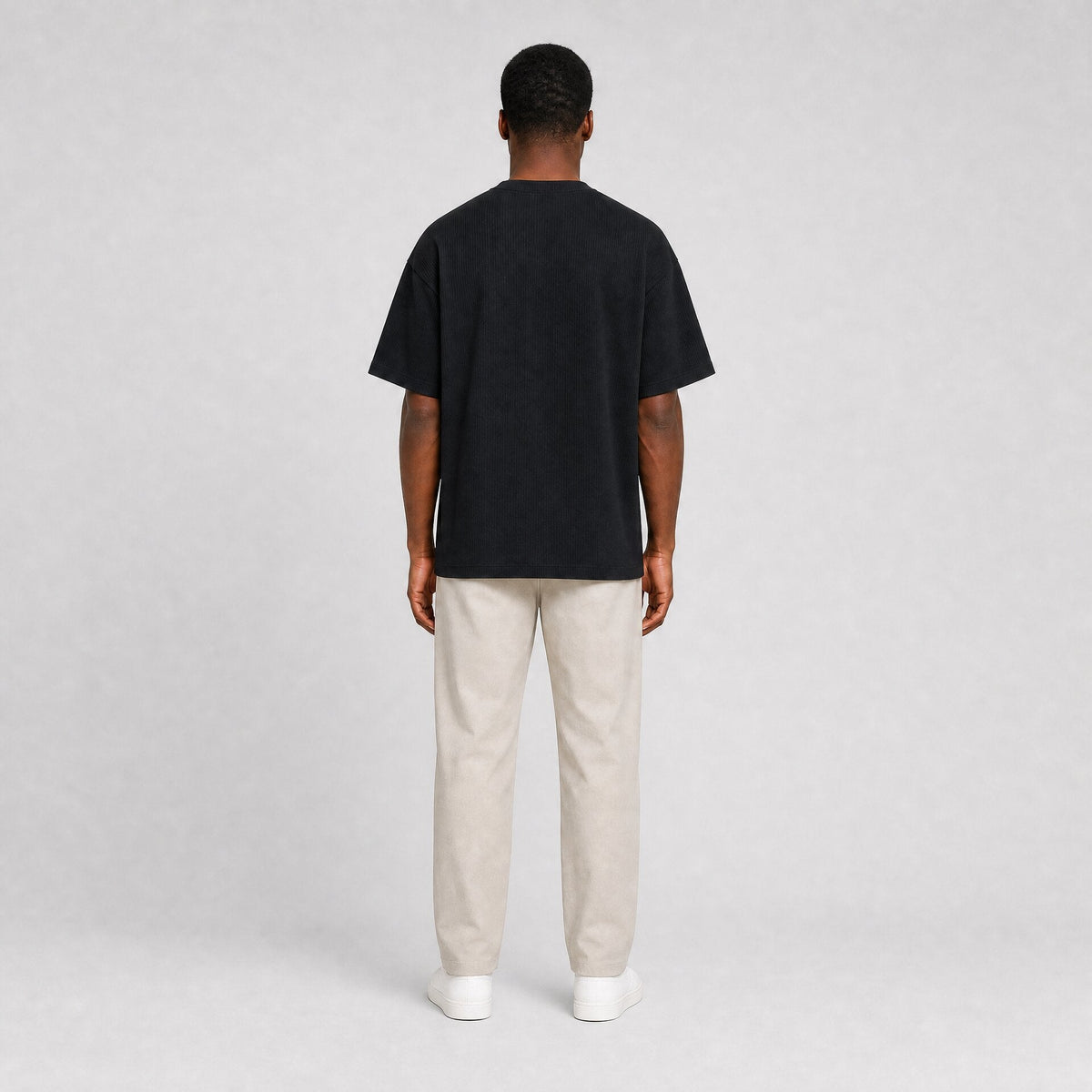 Heavy Knit Textured Tee Black