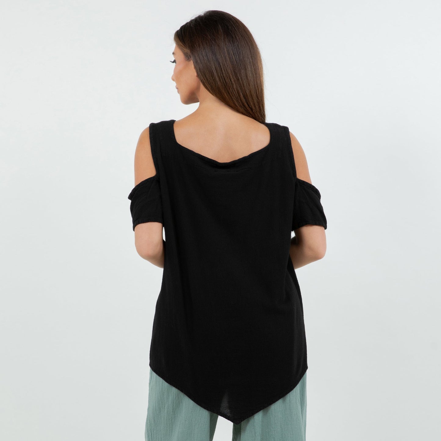Mylie Cold Shoulder Top 100% Cotton Gauze