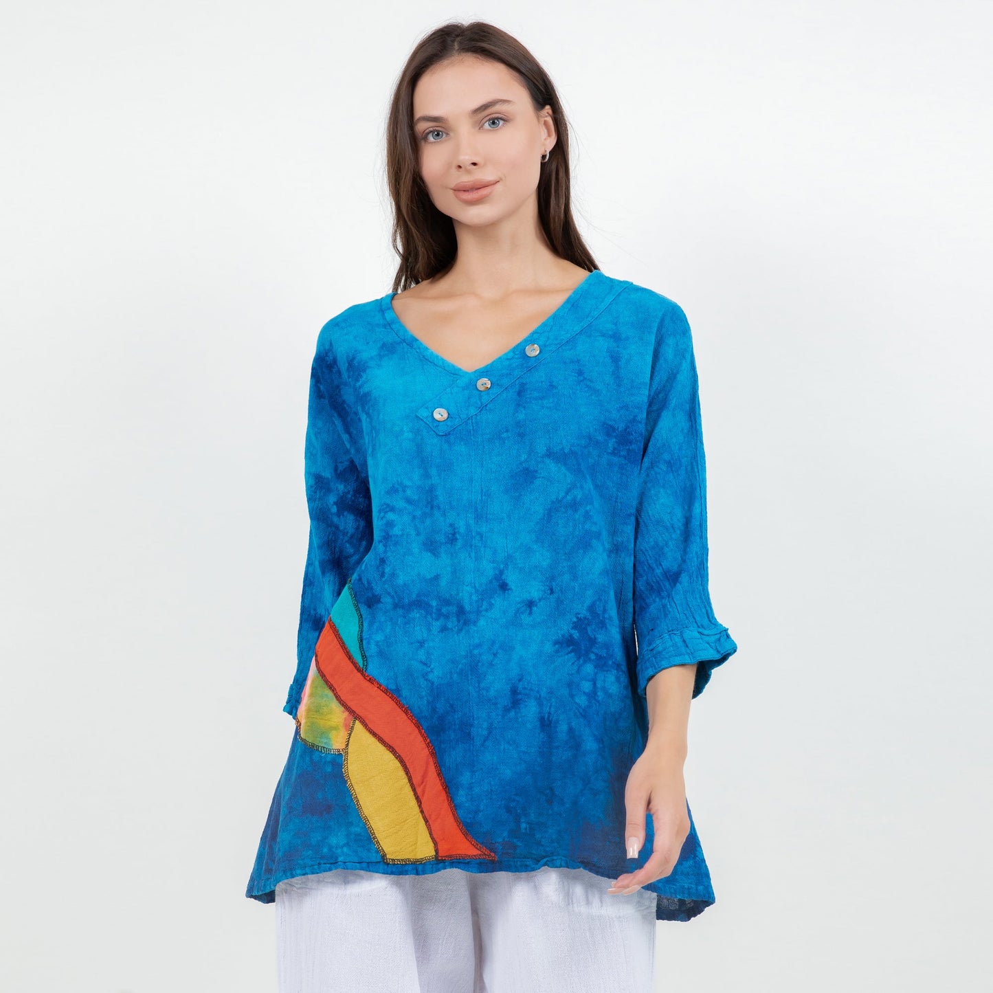Lucia Applique Top  100% Cotton Gauze