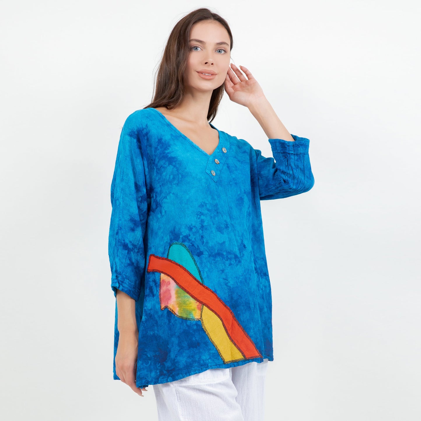 Lucia Applique Top  100% Cotton Gauze