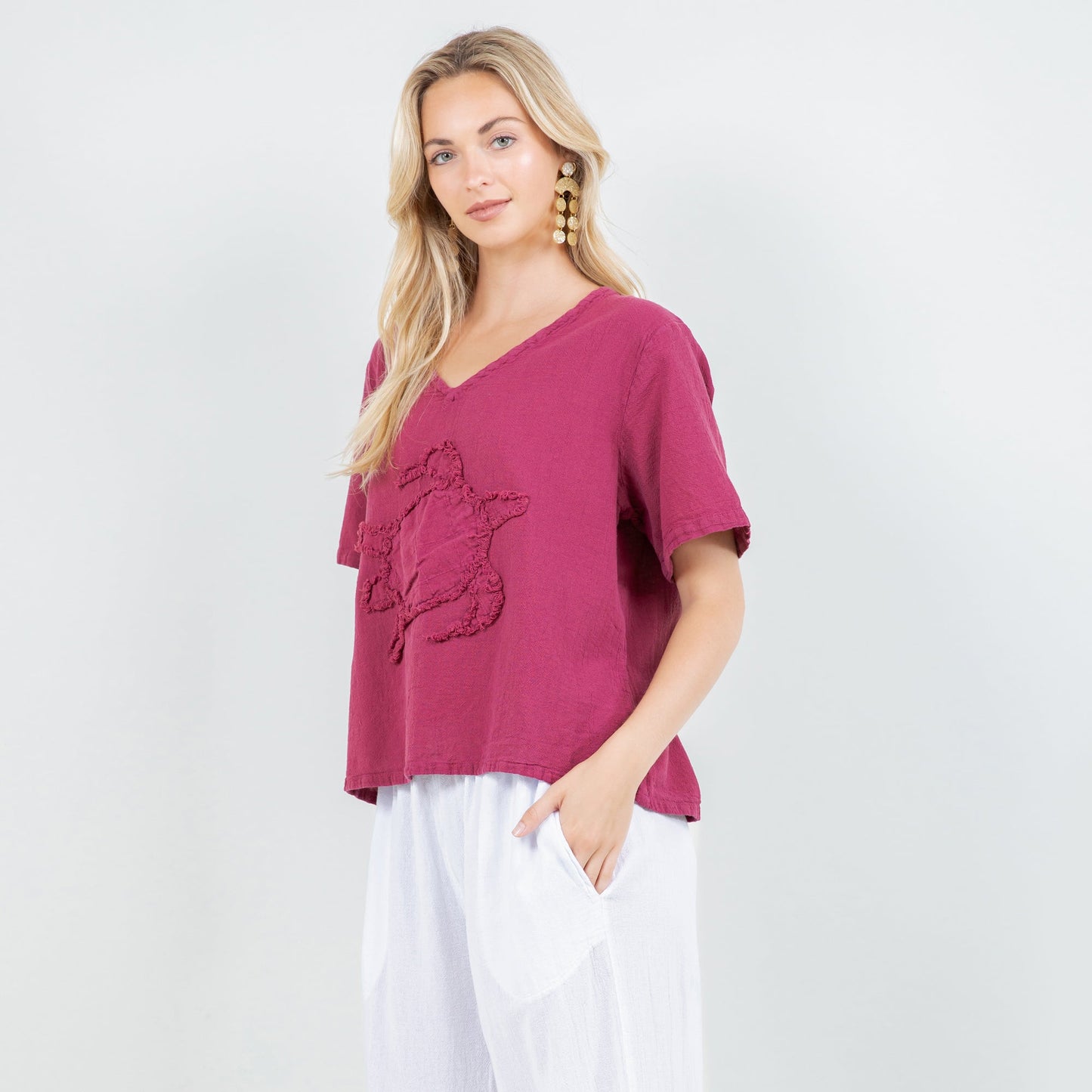 Women's 100% Cotton Gauze Turtle Top
