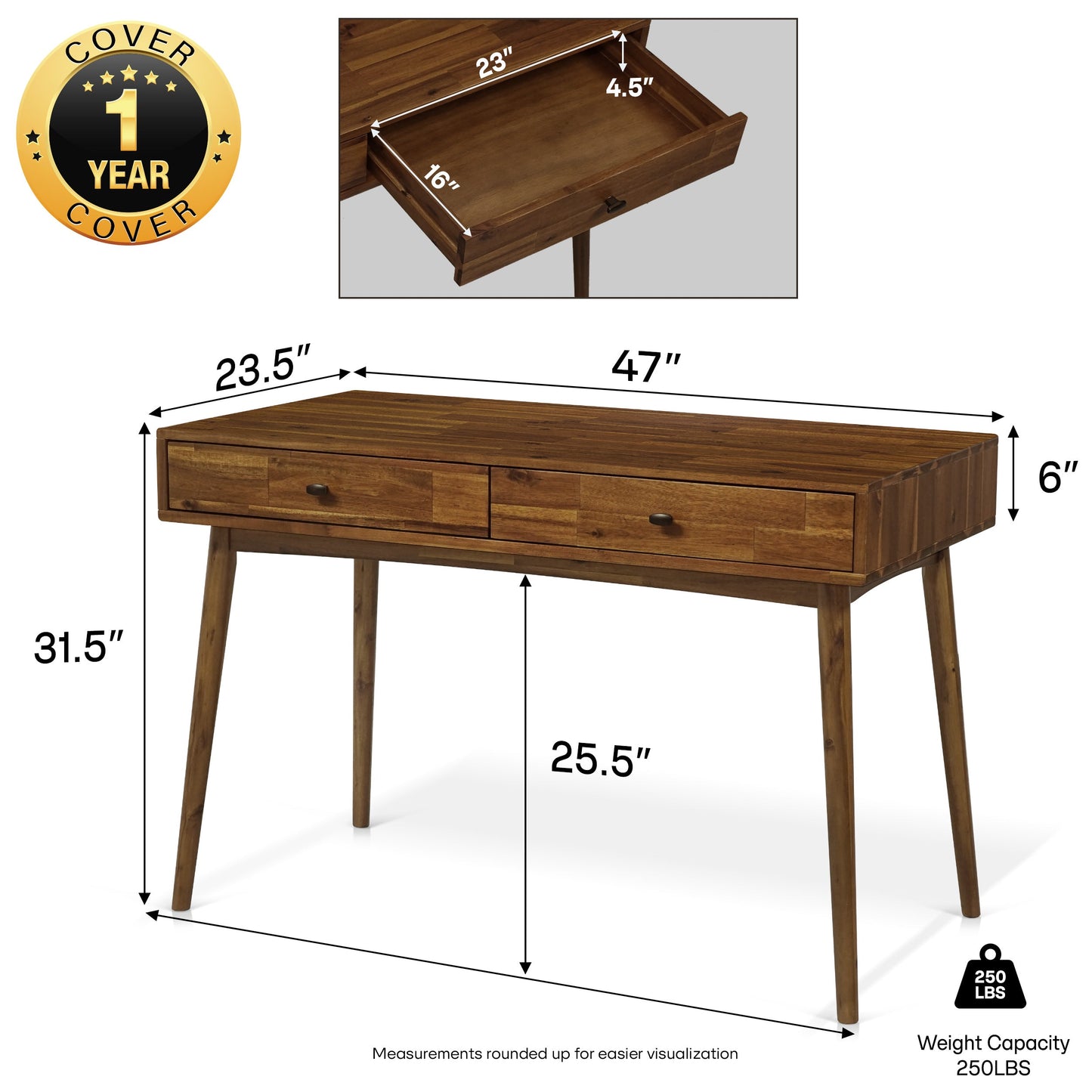 Lagom 48 Inches Solid Wood Desk