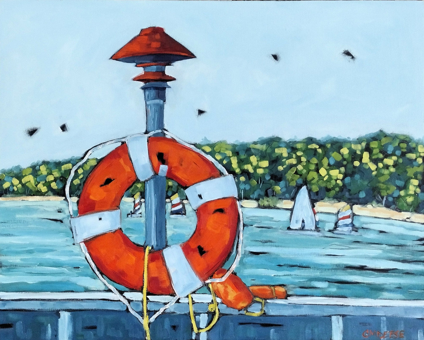 "Sailing Through Summer Along the Eastern Shoreline" - Wall Art Home Decor