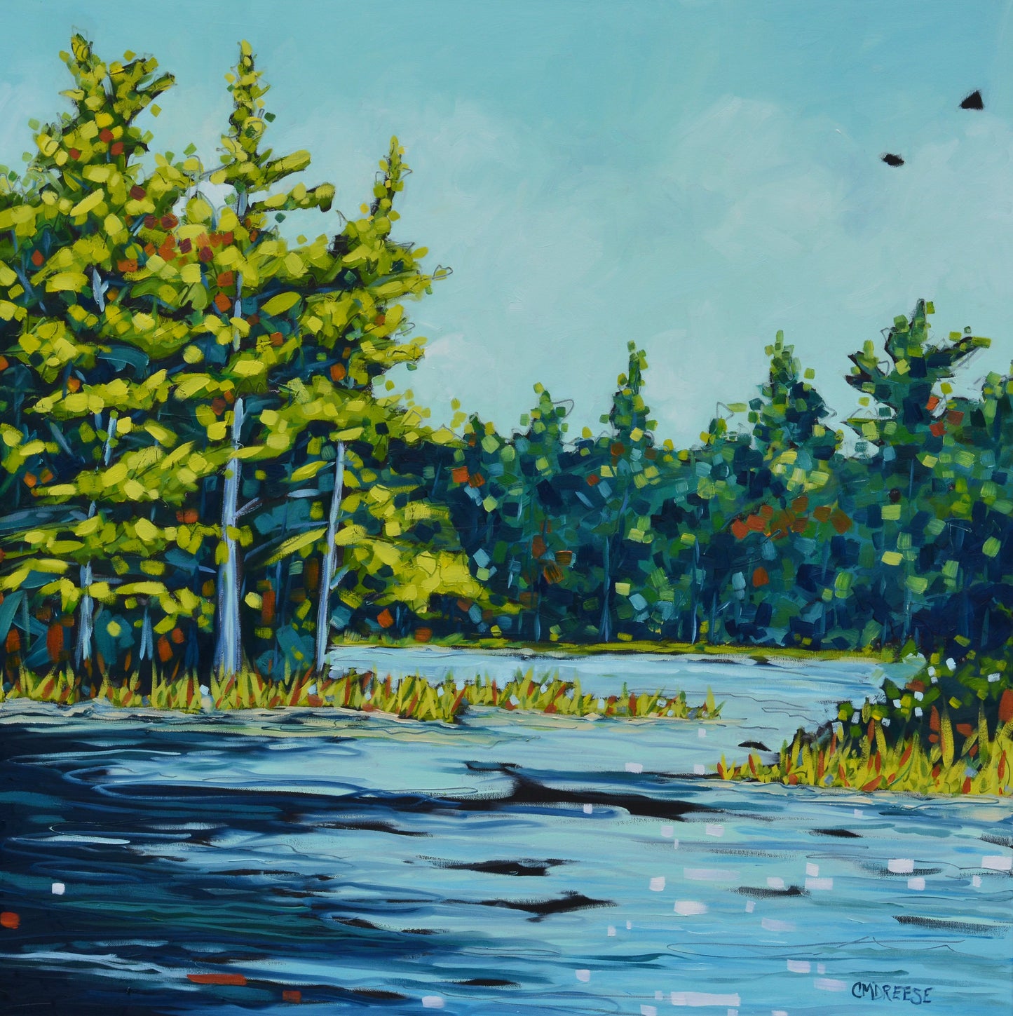 "Time to Reflect" Oil Painting on Canvas, Original Oil Painting on Canvas, Michigan Artist, Wall Art Livingroom, Fine Art Painting Original, Lake Wall Art, Lake Michigan Painting, Lake Art Painting, Lake Painting on Canvas, Artist Christi Dreese