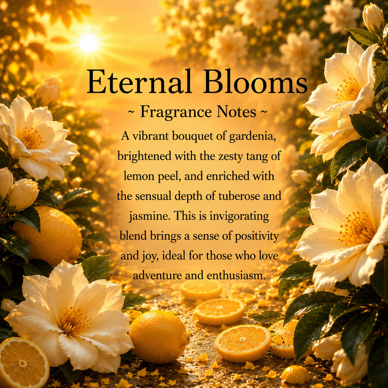 Eternal Blooms, Premium Coconut-Soy Wax Tea Light Crystal Candle, 1oz