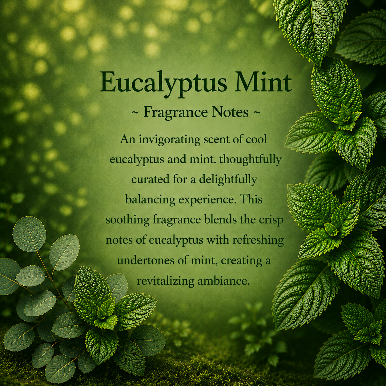 Cool Eucalyptus Mint, Premium Coconut-Soy Wax Tea Light Crystal Candle, 1oz