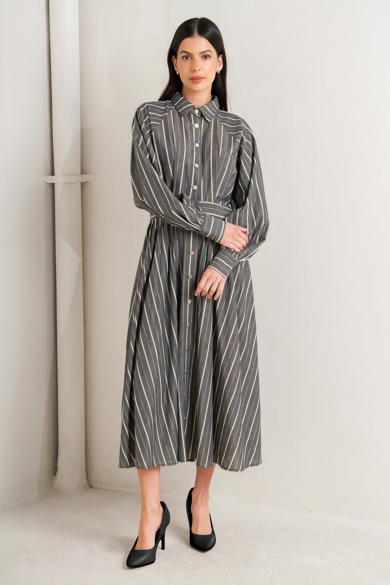 WHAT I FEEL WOVEN MIDI DRESS