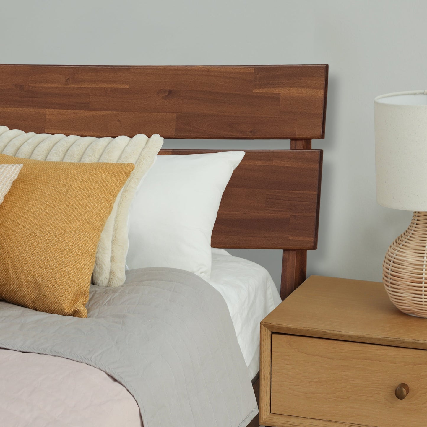 Acacia Aurora Deluxe Wood Platform Bed Frame for Ultimate Comfort and Style