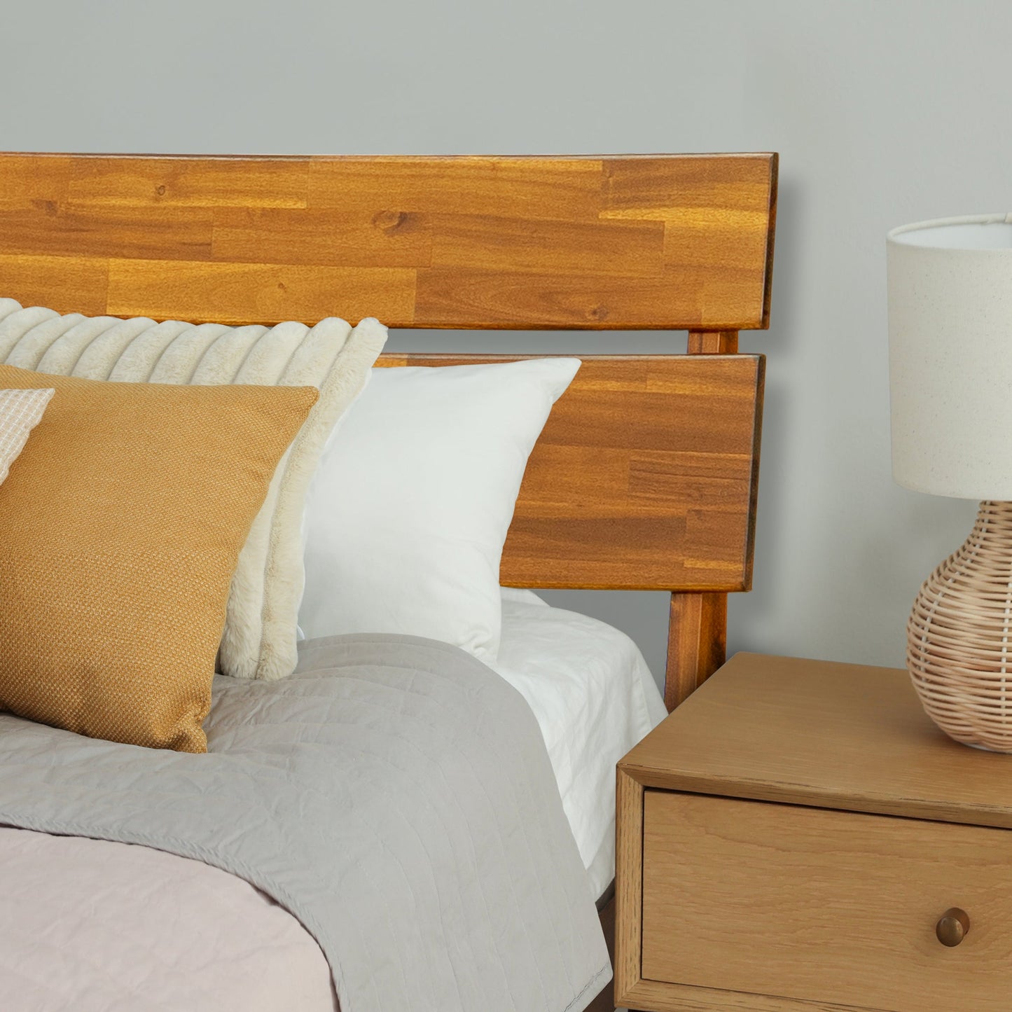 Acacia Aurora Deluxe Wood Platform Bed Frame for Ultimate Comfort and Style