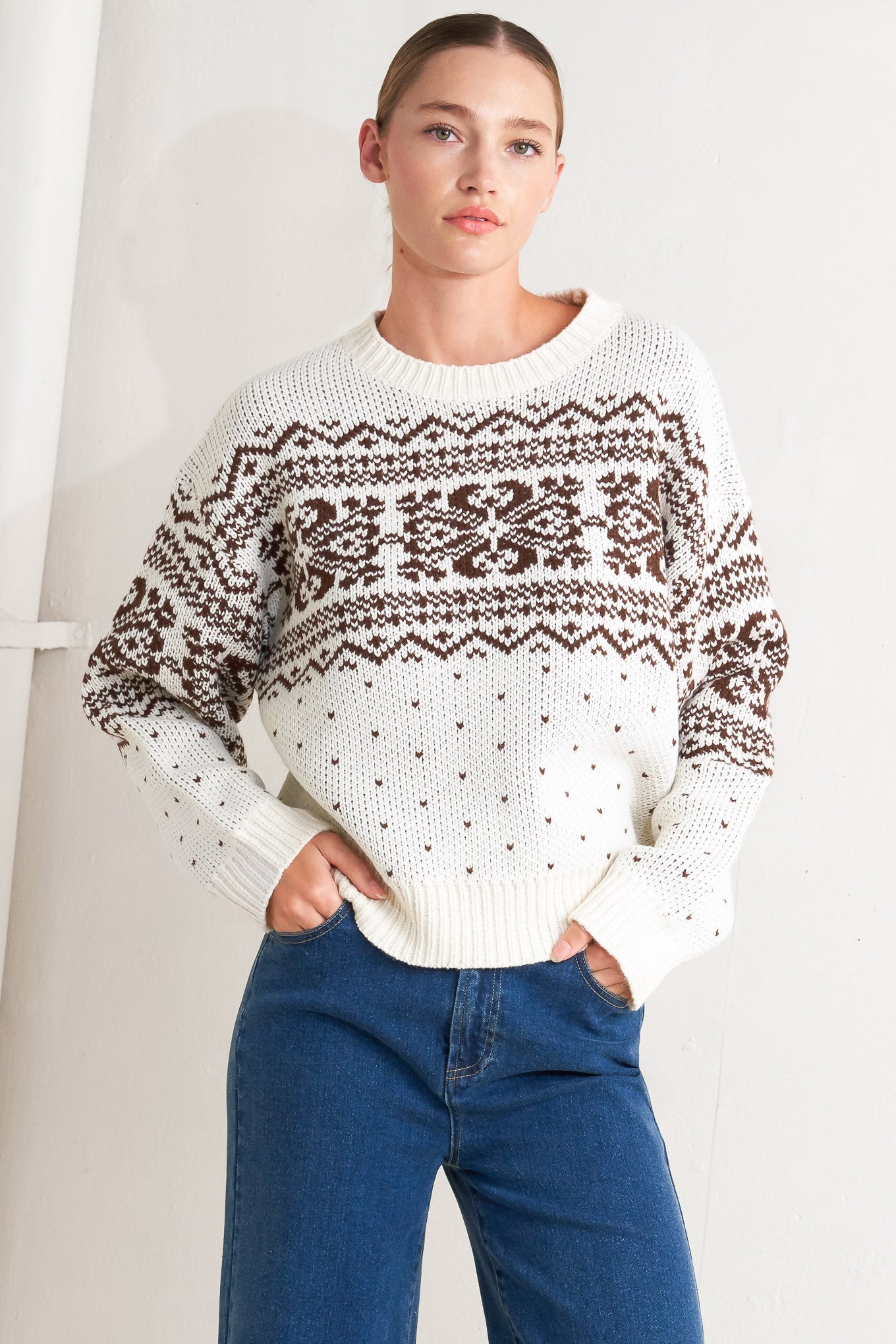 SNOWFLAKE GLAM PULLOVER SWEATER TOP
