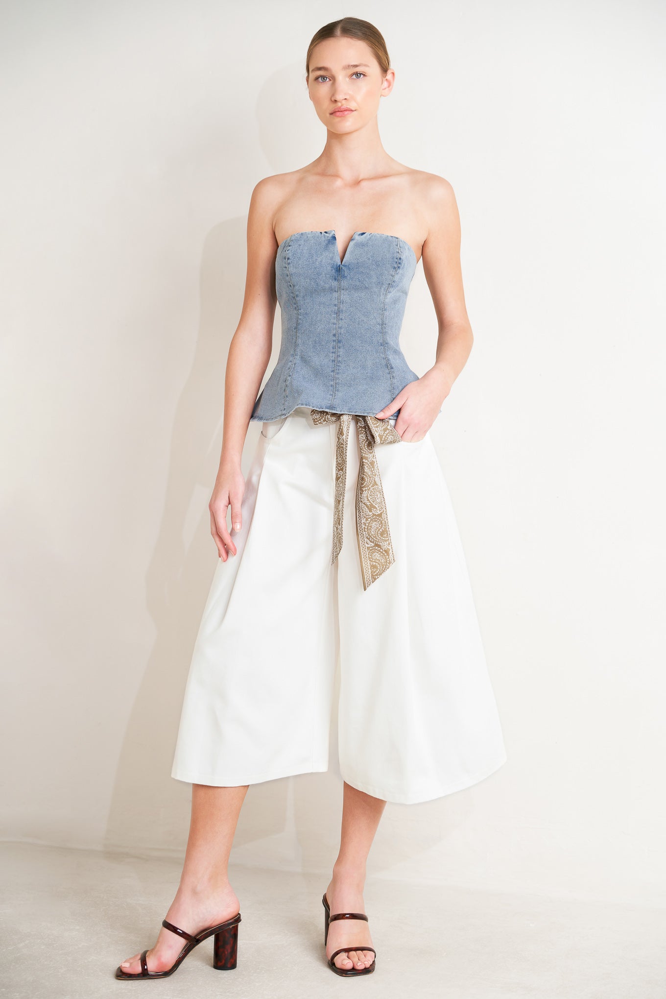 MODERN MERMAID CORSET DENIM TOP