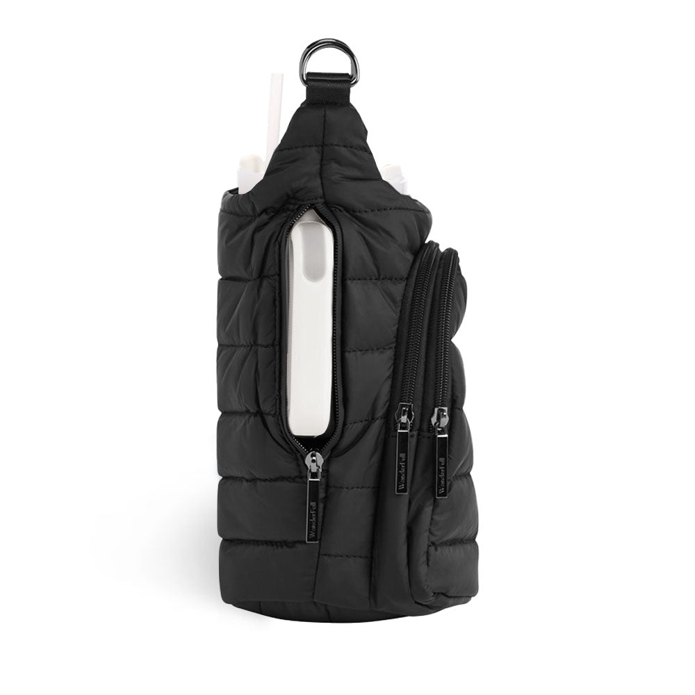 HydroBag® HANDLE®- Black Matte with Vegan Leather Trimmed Strap