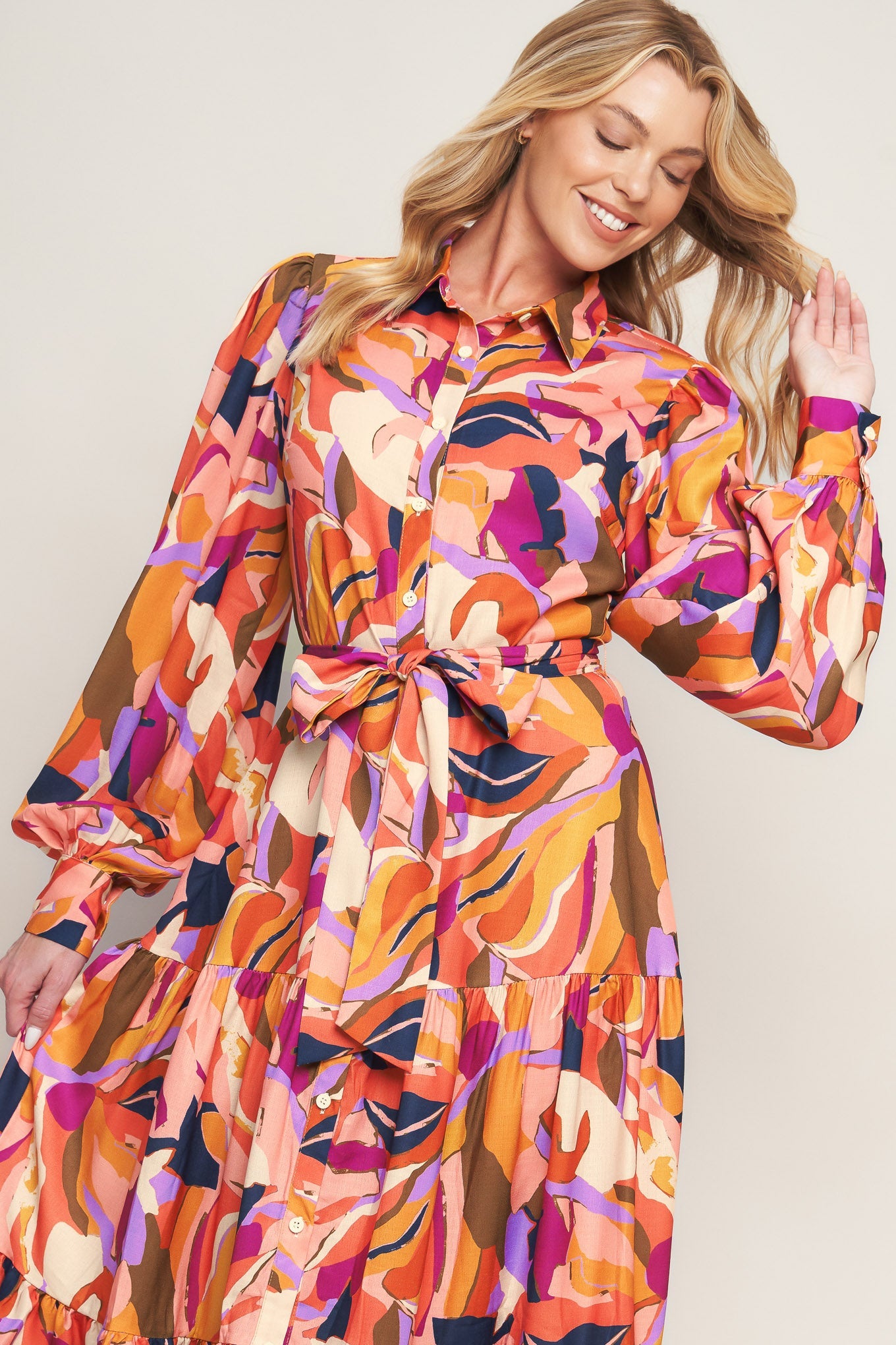 ROSEWOOD ROMANCE WOVEN MIDI DRESS