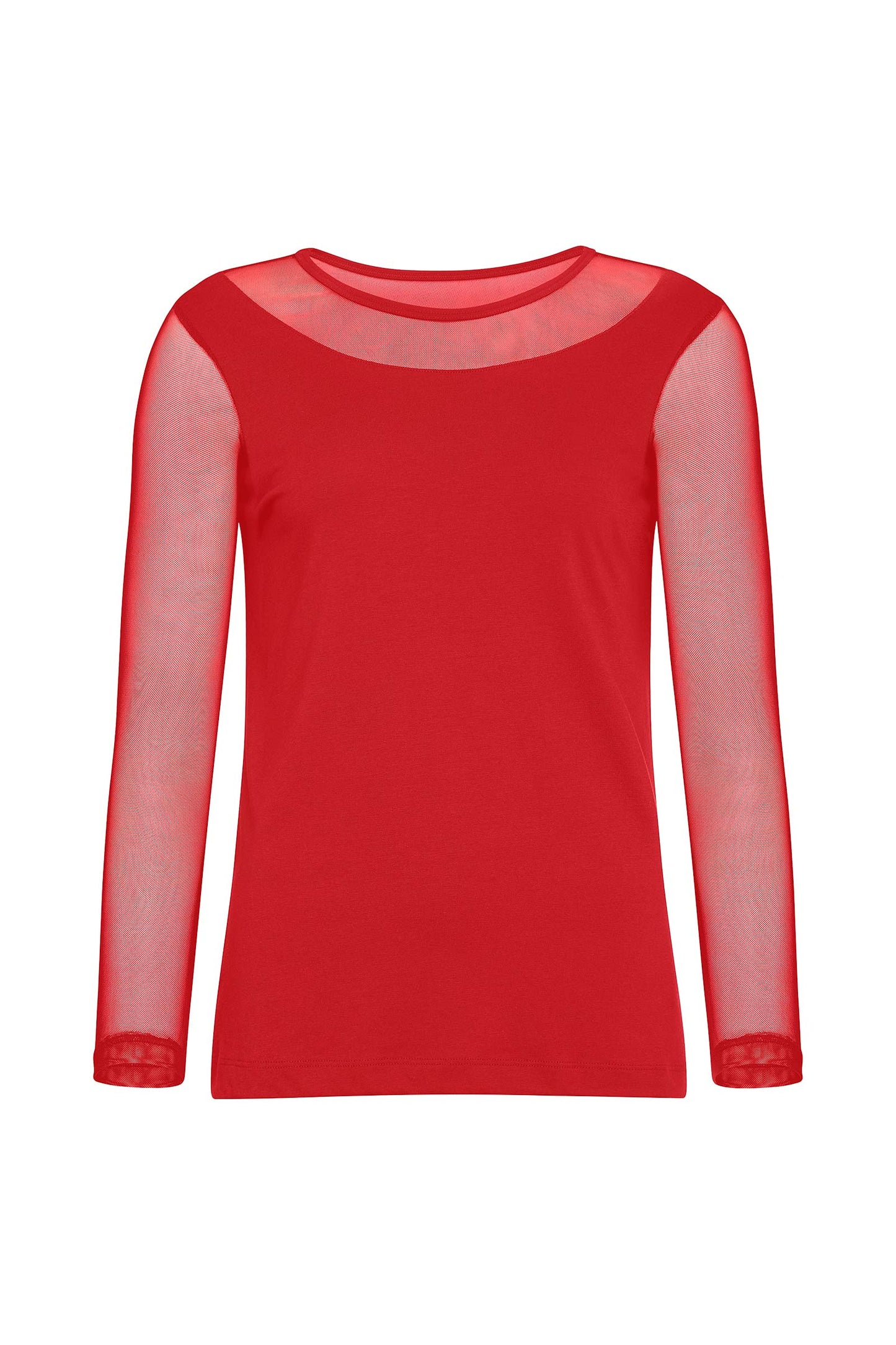 Kim Mesh-Sleeve Top in Pima Modal