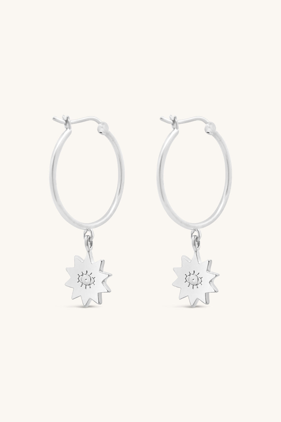 Luster Hoop Earrings - Silver