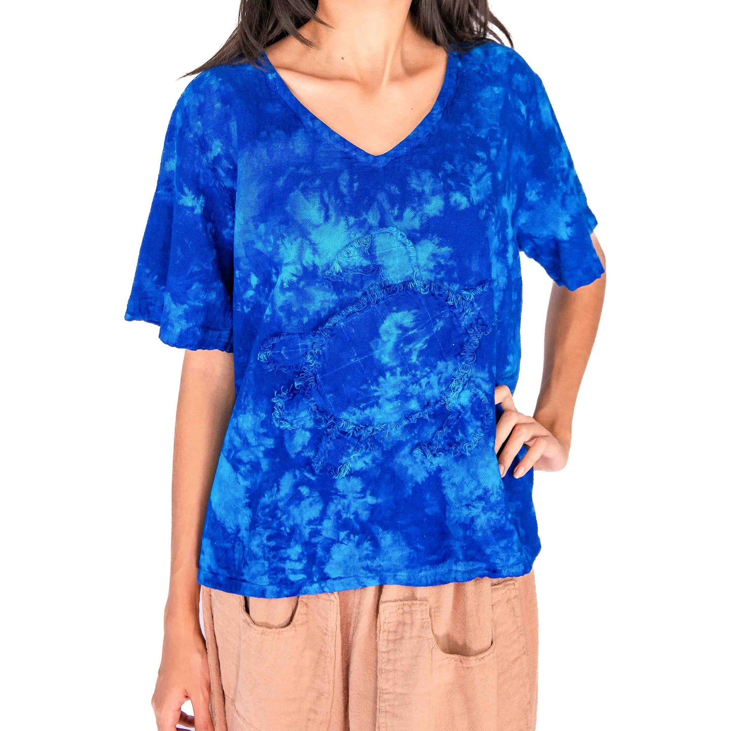 Women's 100% Cotton Gauze Turtle Top