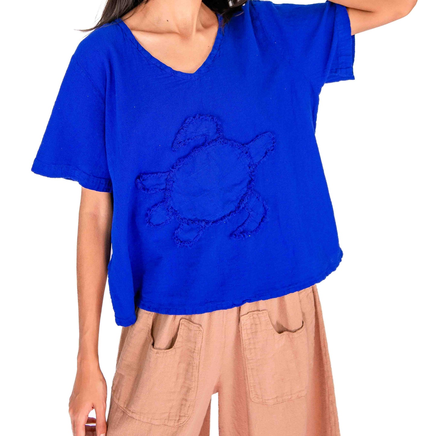 Women's 100% Cotton Gauze Turtle Top